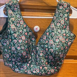 Floral Embroidered Crop Top